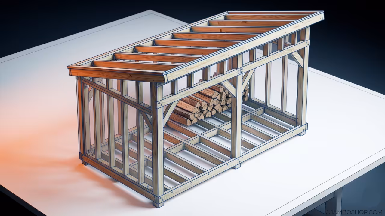 How to Build a DIY 4×8 Slanted Roof Firewood Woodshed for Under 300 Dollars