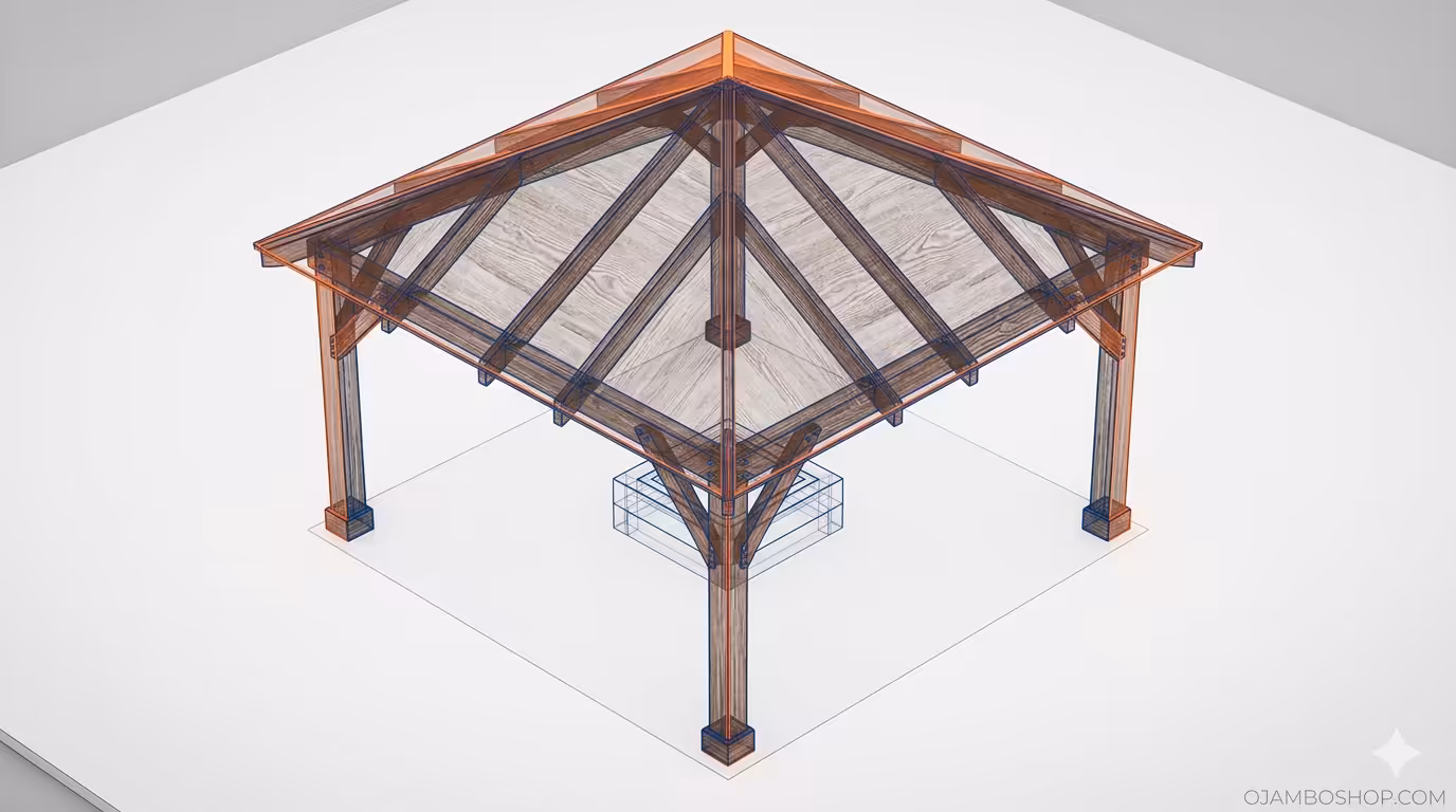 The Ultimate 12×12 Fire Pit Pavilion: Heavy-Duty Timber Frame Plans for the Perfect Backyard Retreat