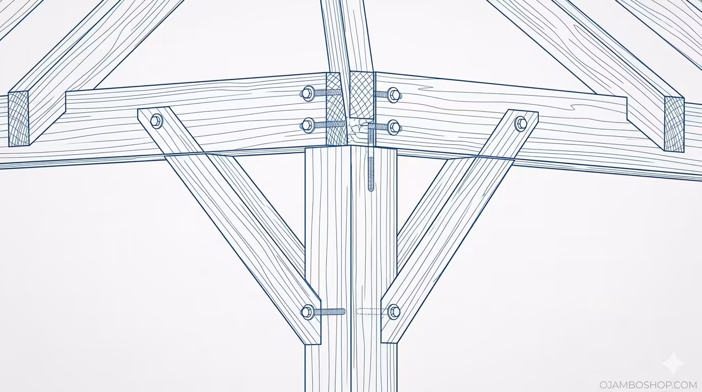 12x12 Fire Pit Pavilion Technical Framing Detail