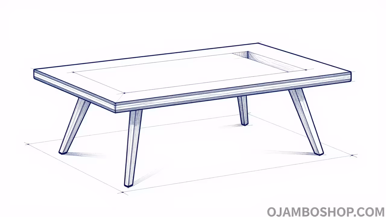 Mid-Century Modern Coffee Table Technical Framing Detail