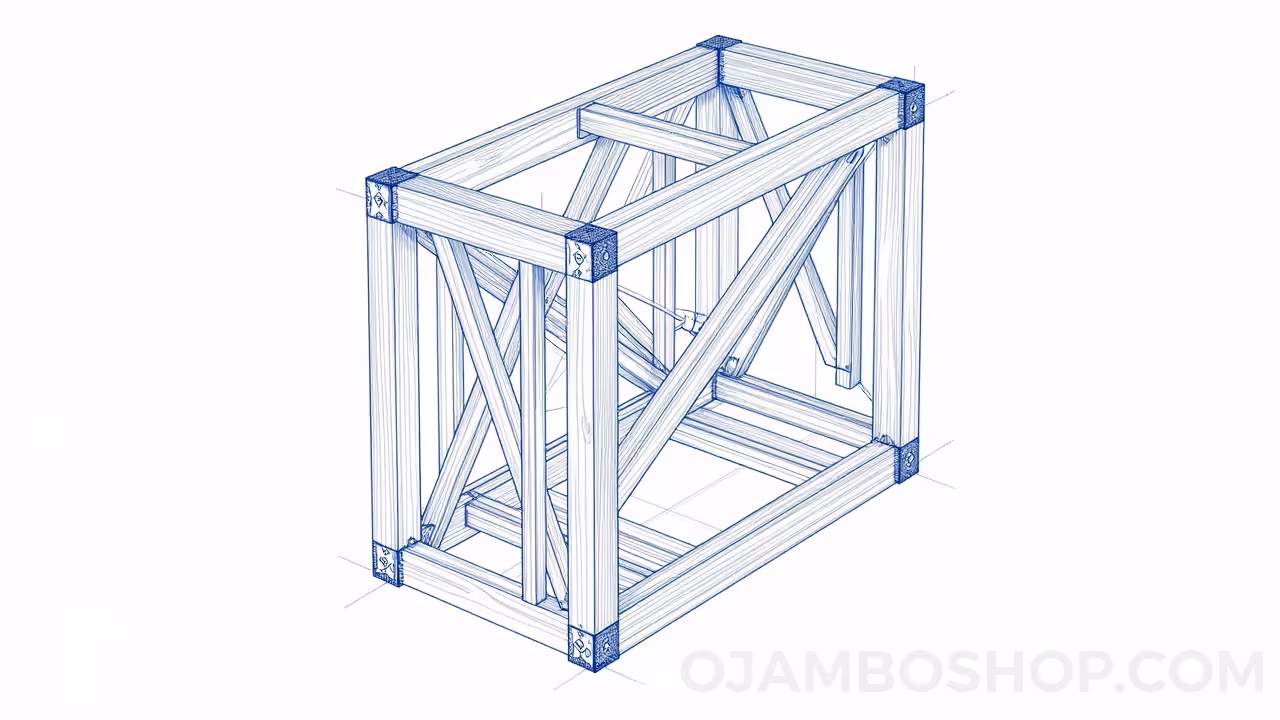 Enclosed Potting Bench Blueprints Technical Framing Detail