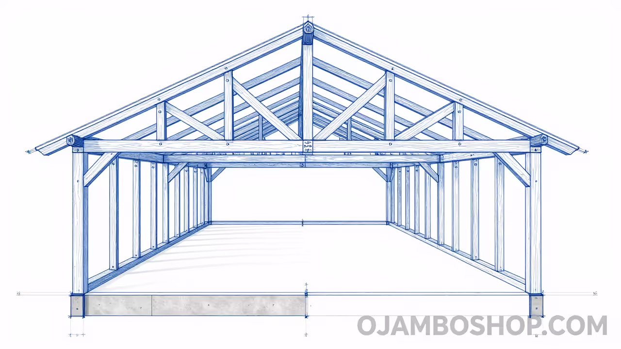 Compact 2-Bedroom Barndominium Plans Technical Framing Detail