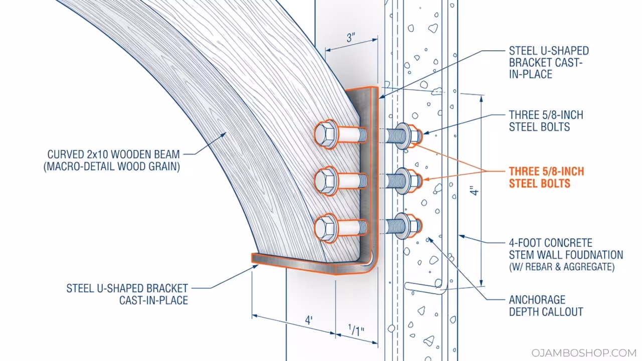 Earth-Bermed Hobbit Style ADU Technical Framing Detail