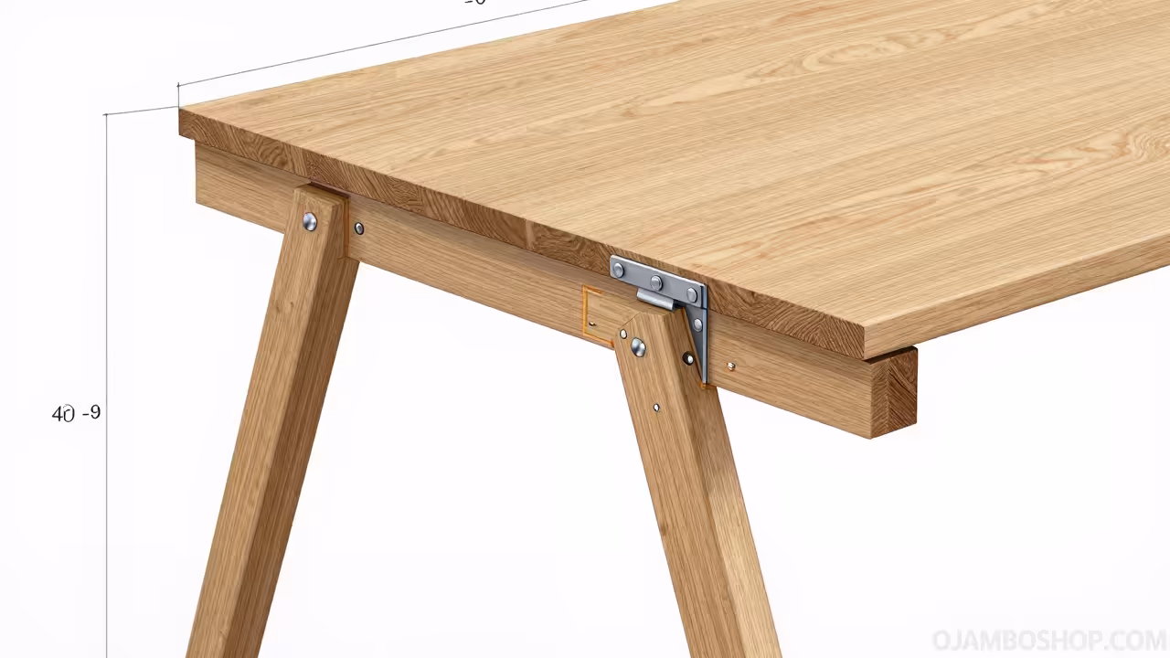 The Ultimate Space Saving Murphy Folding Workbench Technical Framing Detail