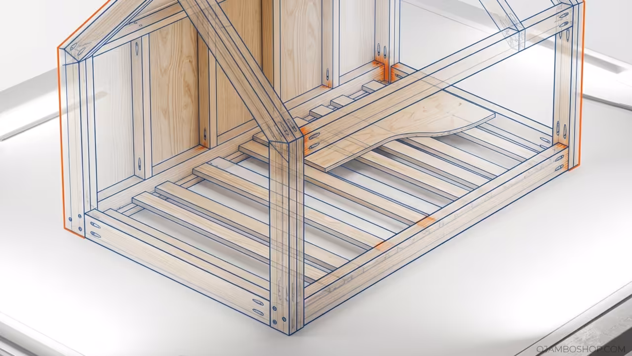 Kids Montessori Floor Bed Frame Structural Framing Detail