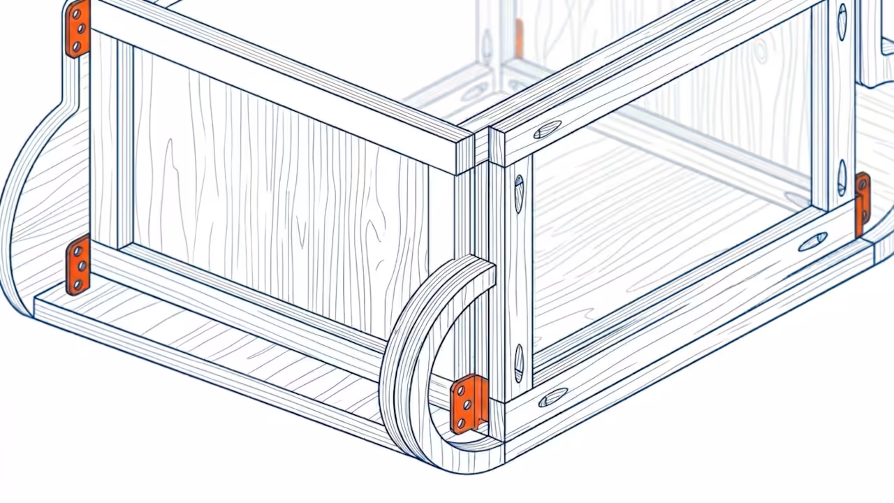 Floating Cloud Bedside Nightstands (Drawer Version) Technical Framing Detail
