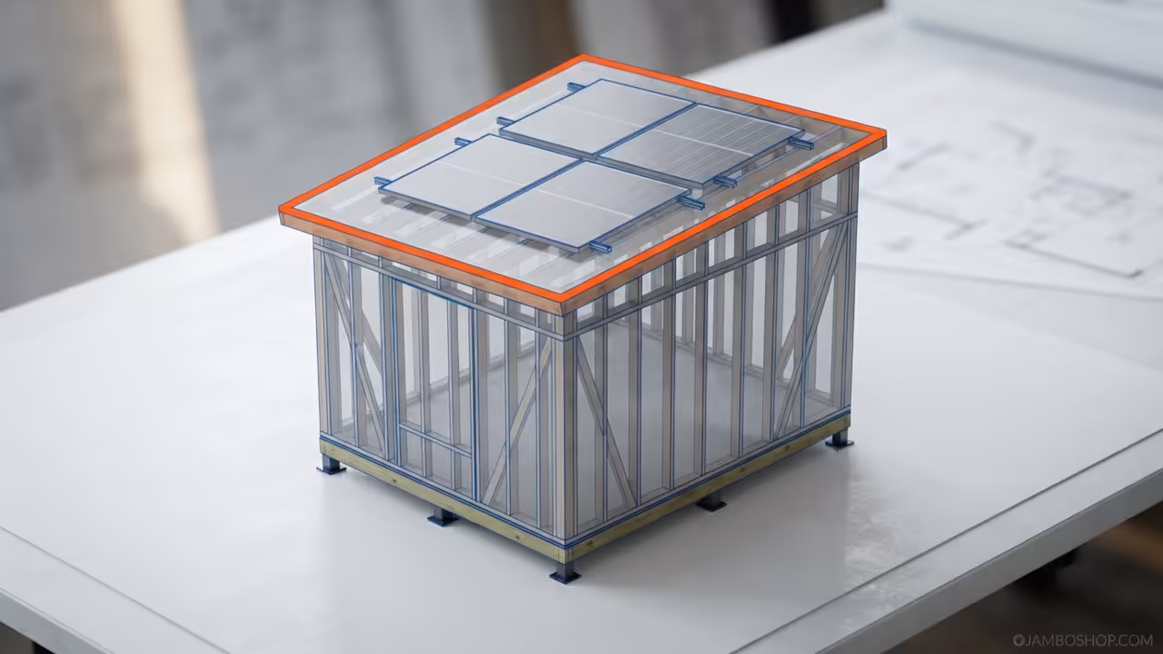 Angled Monopitch Off-Grid Solar Studio 300 Sq Ft