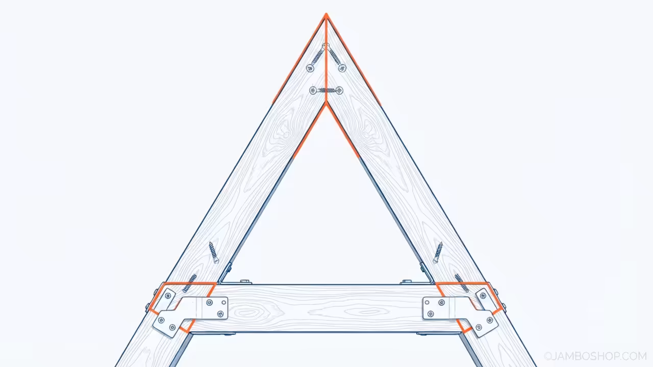 Vertical Hydroponic A-Frame Tower Structure Technical Framing Detail