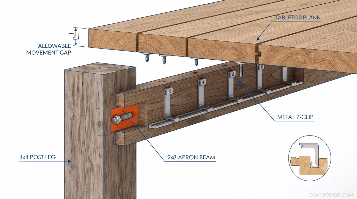 Timeless Farmhouse Dining Table Technical Framing Detail