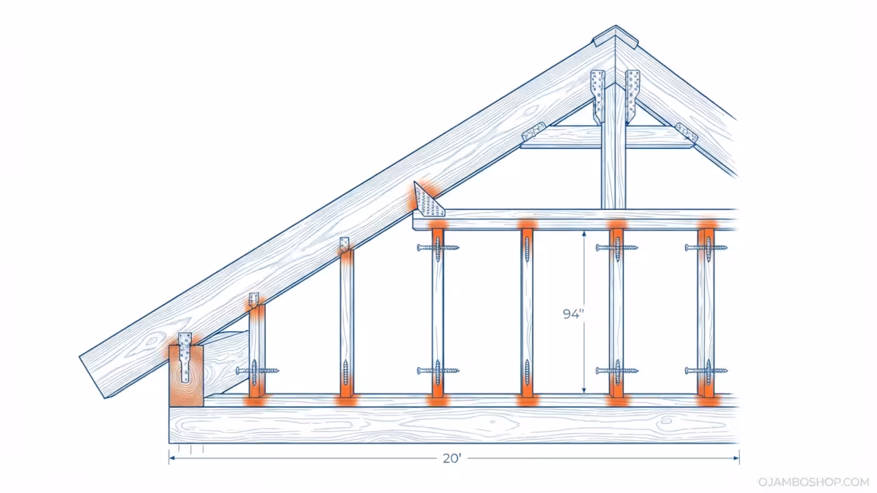 Garage-Top Studio Apartment Structural Framing Cross-Section Detail