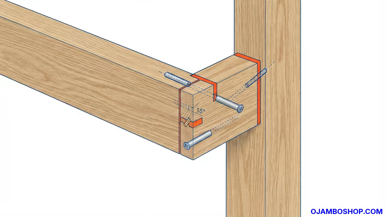 Rustic Entryway Shoe Bench Technical Framing Detail