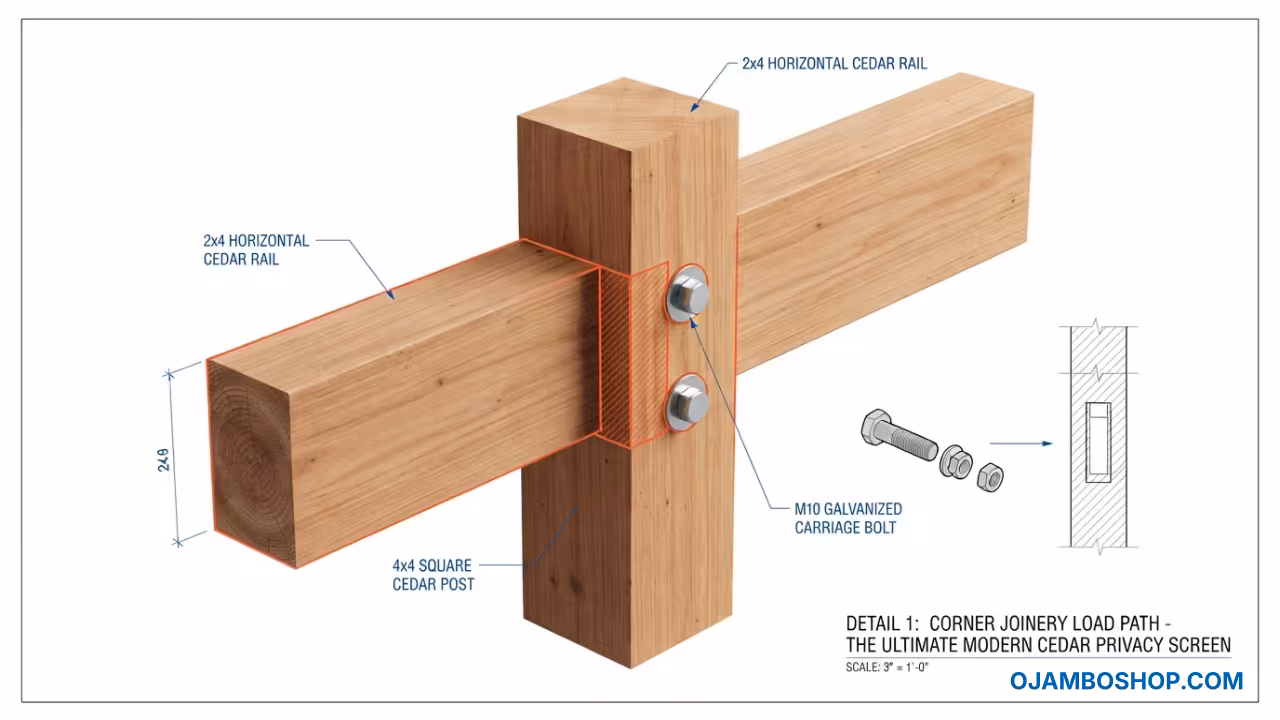 The Ultimate Modern Cedar Privacy Screen Blueprint Technical Framing Detail