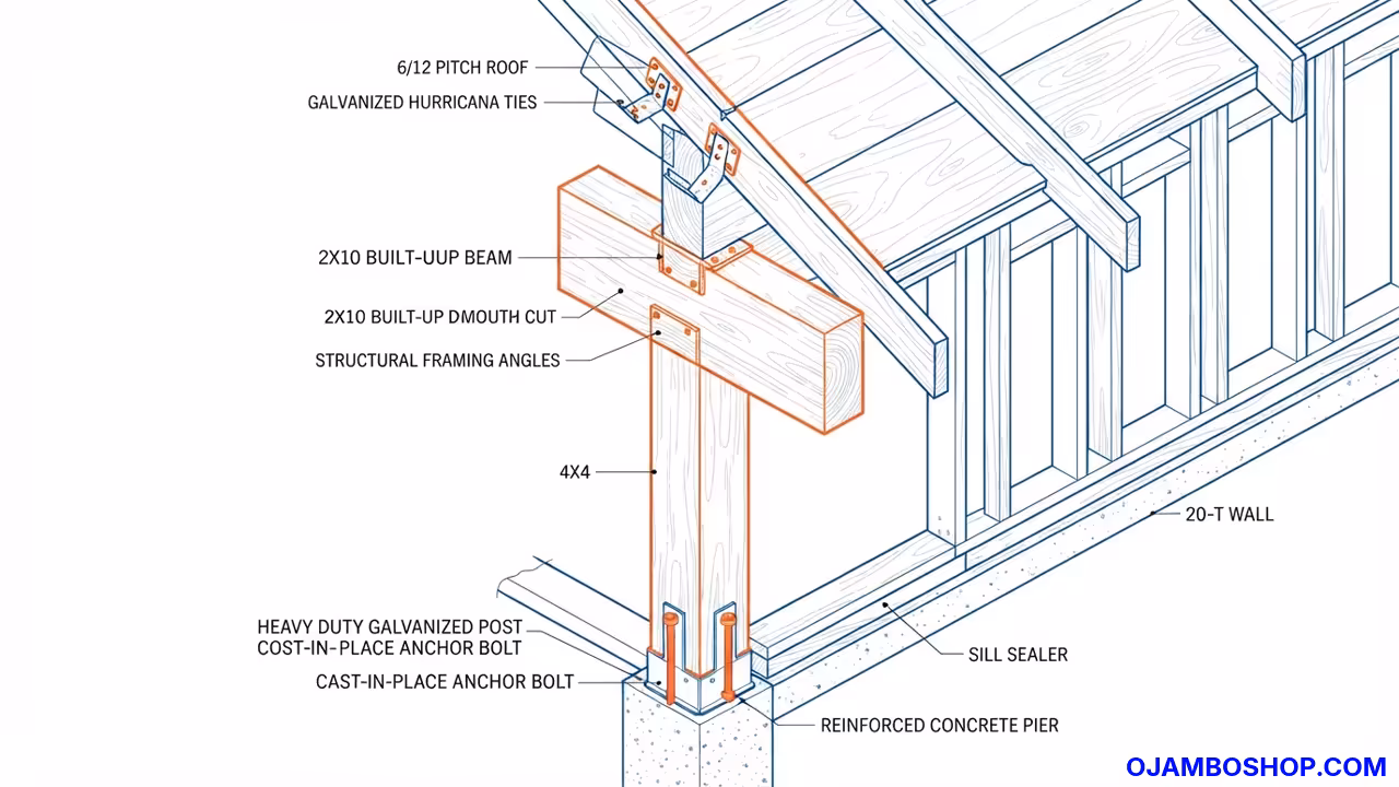 350 Sq Ft Backyard Guest Suite ADU Technical Framing Detail