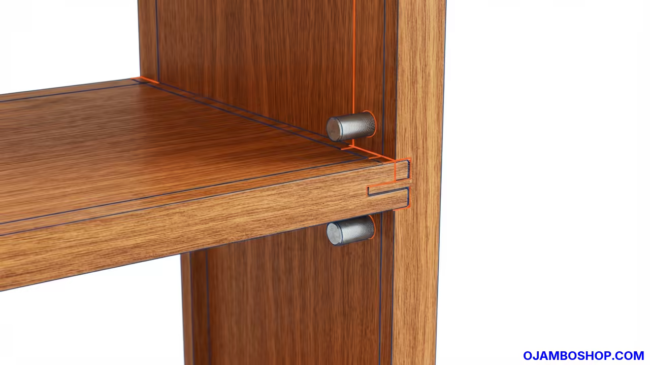 Elegant Wall Mounted Twelve Bottle Wine Display Technical Framing Detail
